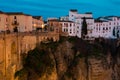 Sunset view of Ronda village on Tajo Gorge Tajo de Ronda