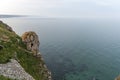 Sunset view of Ruins of fortress at Kaliakra Cape at Black Sea Coast,  Dobrich Region, Bulgaria Royalty Free Stock Photo