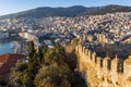 Sunset view of Ruins of fortress of Kavala, East Macedonia and Thrace, Greece