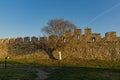 Sunset view of Ruins of fortress of Kavala, East Macedonia and Thrace, Greece