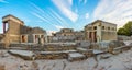 Sunset view of the ruins of Knossos palace at Greek island Crete Royalty Free Stock Photo