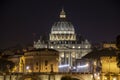 Sunset view at Saint Peter Basilica in Vatican City, Rome Royalty Free Stock Photo