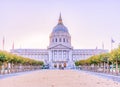 Sunset view of San Francisco City Hall, San Francisco, California, United States of America. Photo processed in pastel colors Royalty Free Stock Photo