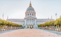 Sunset view of San Francisco City Hall, San Francisco, California, United States of America. Photo processed in pastel colors Royalty Free Stock Photo