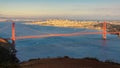 Sunset view of the San Francisco and Golden Gate Bridge