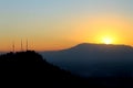 Sunset View of Santiago from Sky Costanera