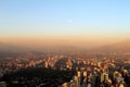 Sunset View of Santiago from the top of Sky Costanera