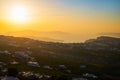 Sunset view of Santorini island in Greece Royalty Free Stock Photo