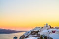 Sunset view of Santorini island in Greece Royalty Free Stock Photo