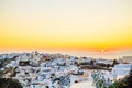 Sunset view of Santorini island in Greece Royalty Free Stock Photo