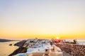 Sunset view of Santorini island in Greece Royalty Free Stock Photo