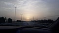 Sunset view in saudi arabi traveling time Royalty Free Stock Photo