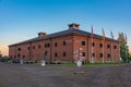 Sunset view of Savonlinna Riihisaari Museum in Finland