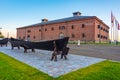 Sunset view of Savonlinna Riihisaari Museum in Finland