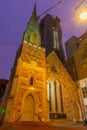 Sunset view of Scots Church in Adelaide, Australia Royalty Free Stock Photo