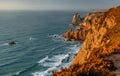 Sunset view of the sea from the westernmost point of Europe Royalty Free Stock Photo