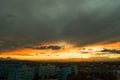 Sunset view seen from Chofu, Tokyo Royalty Free Stock Photo