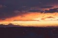 Sunset view seen from Chofu, Tokyo Royalty Free Stock Photo
