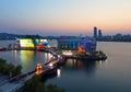 Sunset view of Seoul city banpo Park artificial island