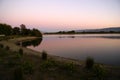 Sunset view of Shoreline Park Lake in evenings, Mountain View, California, USA, Royalty Free Stock Photo