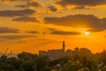 Sunset view of Sidna Ali Mosque and the Mediterranean Sea Royalty Free Stock Photo