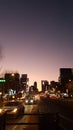 sunset view of skyline of downtown of seoul city in south korea Royalty Free Stock Photo