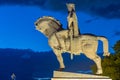 Sunset view of Statue of King Vakhtang Gorgasali in Tbilisi, Geo