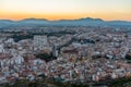 Sunset view of surburb Alicante in Spain