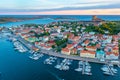 Sunset view of Swedish town Marstrand Royalty Free Stock Photo