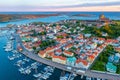Sunset view of Swedish town Marstrand Royalty Free Stock Photo
