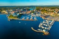 Sunset view of Swedish town Stromstad Royalty Free Stock Photo