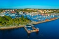 Sunset view of Swedish town Stromstad Royalty Free Stock Photo