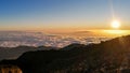 Sunset view from teide volcano Royalty Free Stock Photo