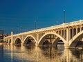 Sunset view of the Tempe Town Lake Rural Road Bridge