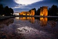 Sunset view of the Temple of Debod in Madrid Royalty Free Stock Photo