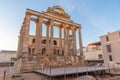 Sunset view of Temple of Diana in Merida, Spain.