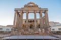 Sunset view of Temple of Diana in Merida, Spain.