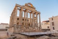 Sunset view of Temple of Diana in Merida, Spain.