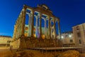 Sunset view of Temple of Diana in Merida, Spain.