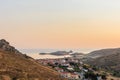 Sunset view to Aegean sea Lemnos or Limnos island Greece ideal for summer vacation Royalty Free Stock Photo