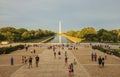 Sunset view to the National World War II Memorial in Washington DC Royalty Free Stock Photo