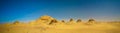 Sunset view to Nuri pyramids in desert, Napata, Karima region , Sudan Royalty Free Stock Photo