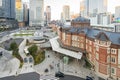 Sunset view with Tokyo Station in Tokyo, Japan