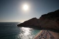 Sunset view from the top of the beach and the sea of Porto Katsiki