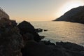 Sunset view from the top of Chora Sfakion bay, island of Crete