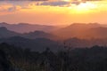 sunset view from top of Doi Pha Phung Royalty Free Stock Photo