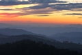 sunset view from top of Doi Pha Phung Royalty Free Stock Photo