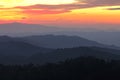 sunset view from top of Doi Pha Phung Royalty Free Stock Photo
