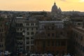 Sunset view from top of the Spanish Steps in Rome Royalty Free Stock Photo