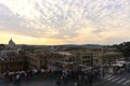 Sunset a view from top of Spanish Steps in Rome Royalty Free Stock Photo